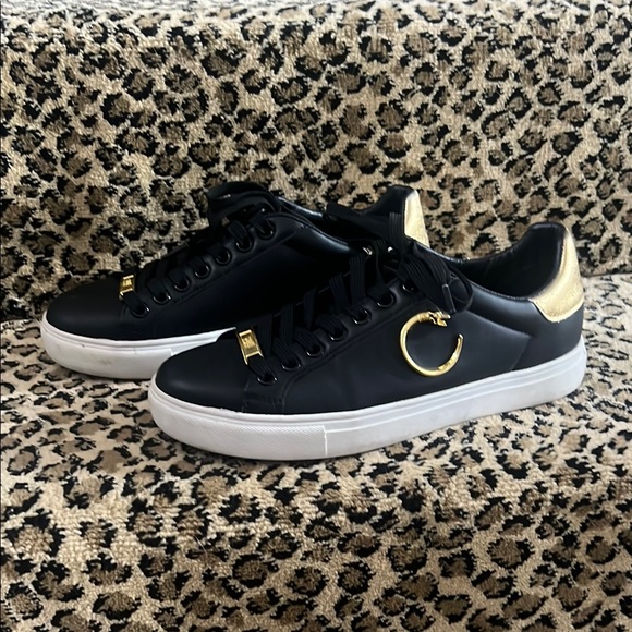 Cavalli Black and Gold Women's Sneakers - Picture 1 of 8